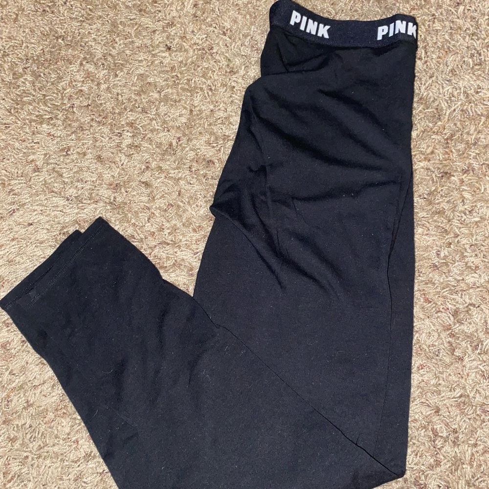 Victoria's Secret PINK black leggings with PINK waistband size medium